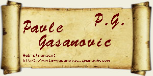 Pavle Gašanović vizit kartica